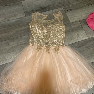 Pink with rhinestones homecoming dress